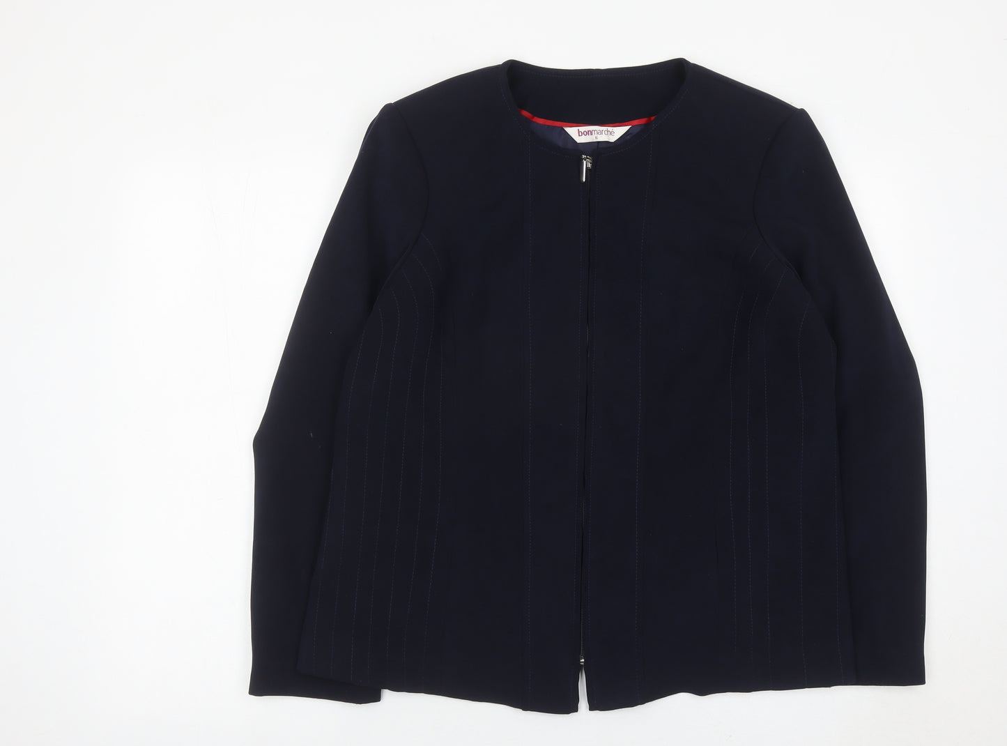 Bonmarché Women’s Blue Jacket Size 16 Full Zip Lined Twill