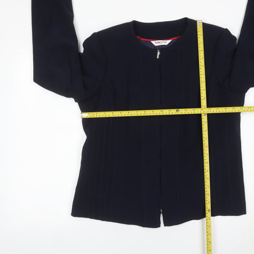 Bonmarché Women’s Blue Jacket Size 16 Full Zip Lined Twill