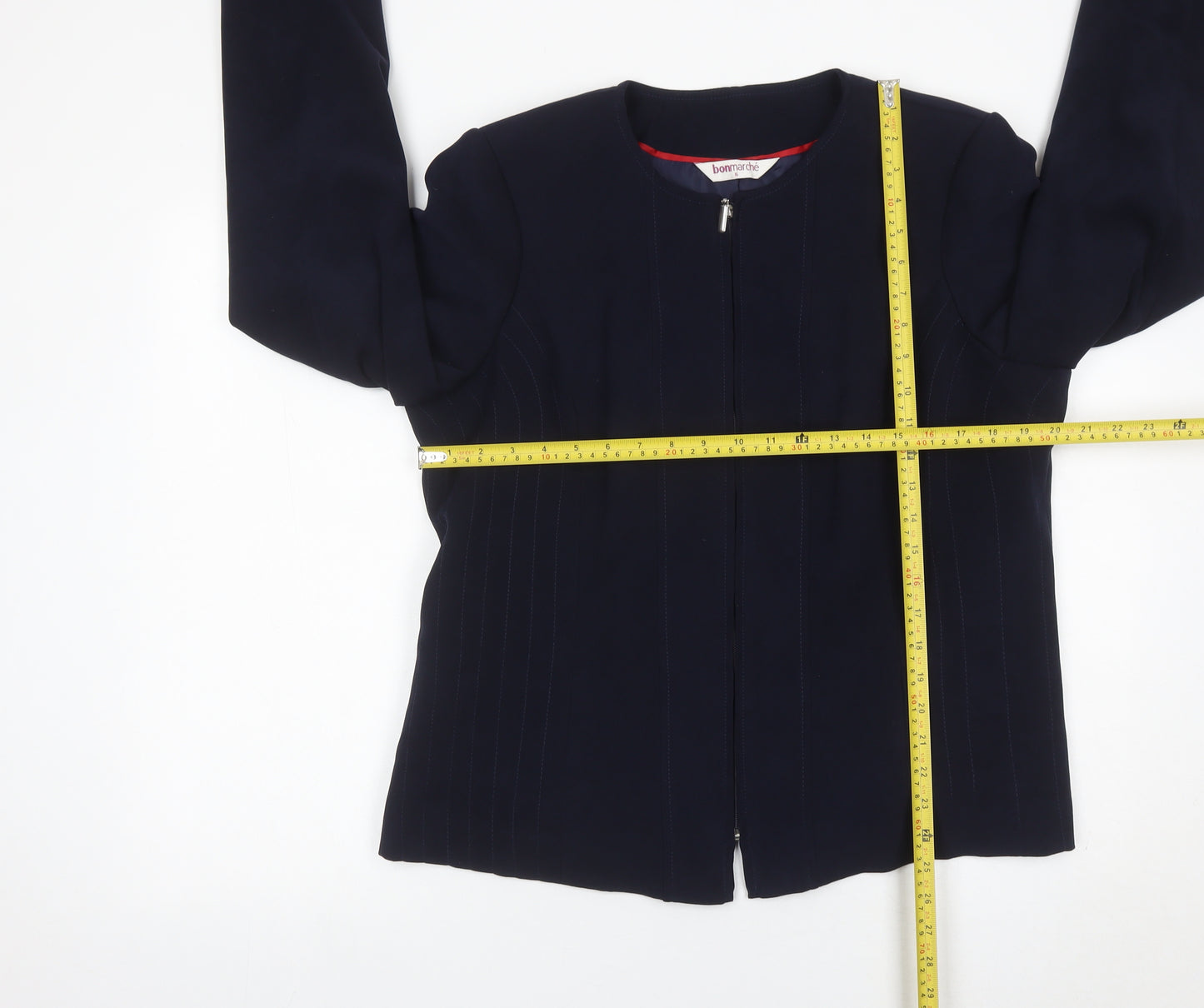 Bonmarché Women’s Blue Jacket Size 16 Full Zip Lined Twill
