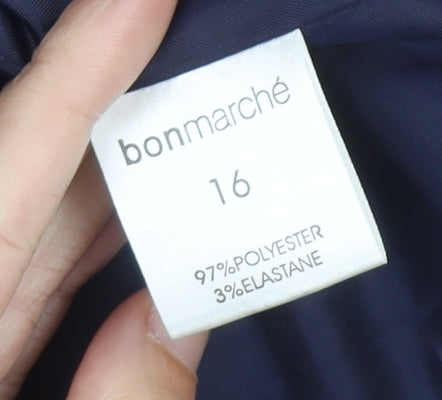 Bonmarché Women’s Blue Jacket Size 16 Full Zip Lined Twill