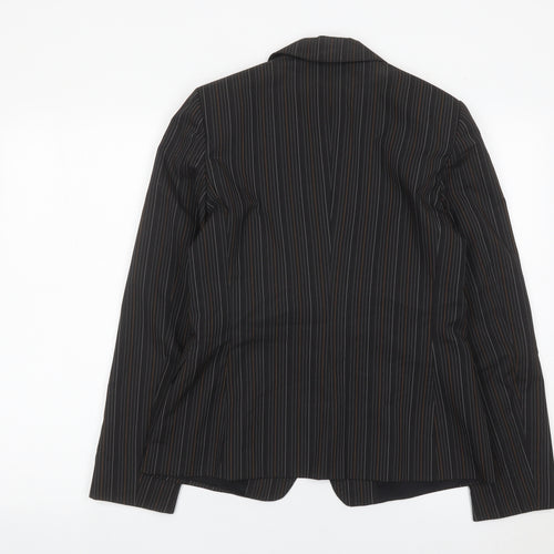 Marella Womens Black Pinstripe Blazer Jacket Size 10