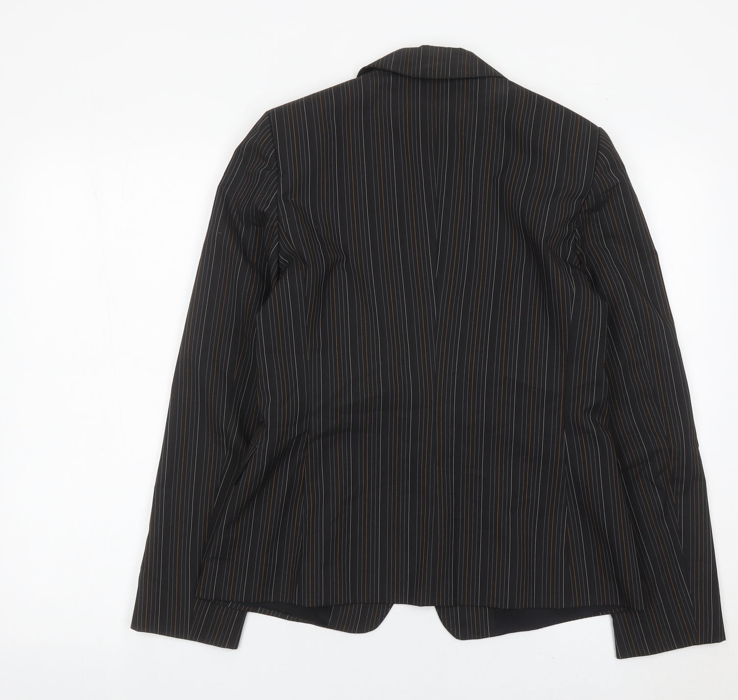 Marella Womens Black Pinstripe Blazer Jacket Size 10