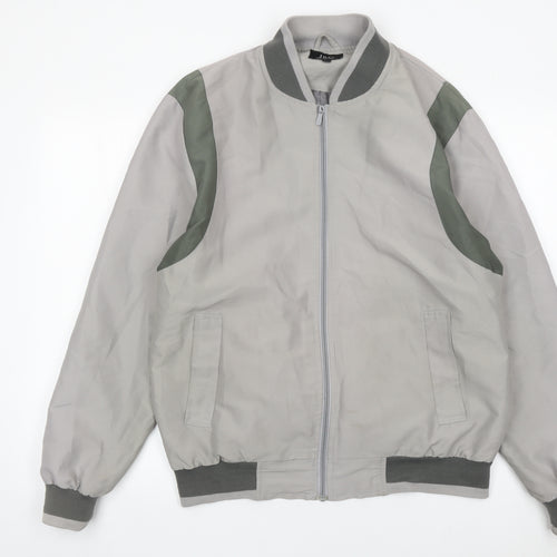 JBC Men’s Grey Polyester Basic Jacket Size M Full Zip Casual