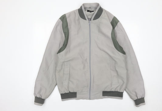 JBC Men’s Grey Polyester Basic Jacket Size M Full Zip Casual