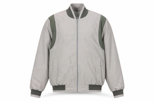 Front view of JBC Men’s Grey Polyester Basic Jacket, size M, Full Zip Casual