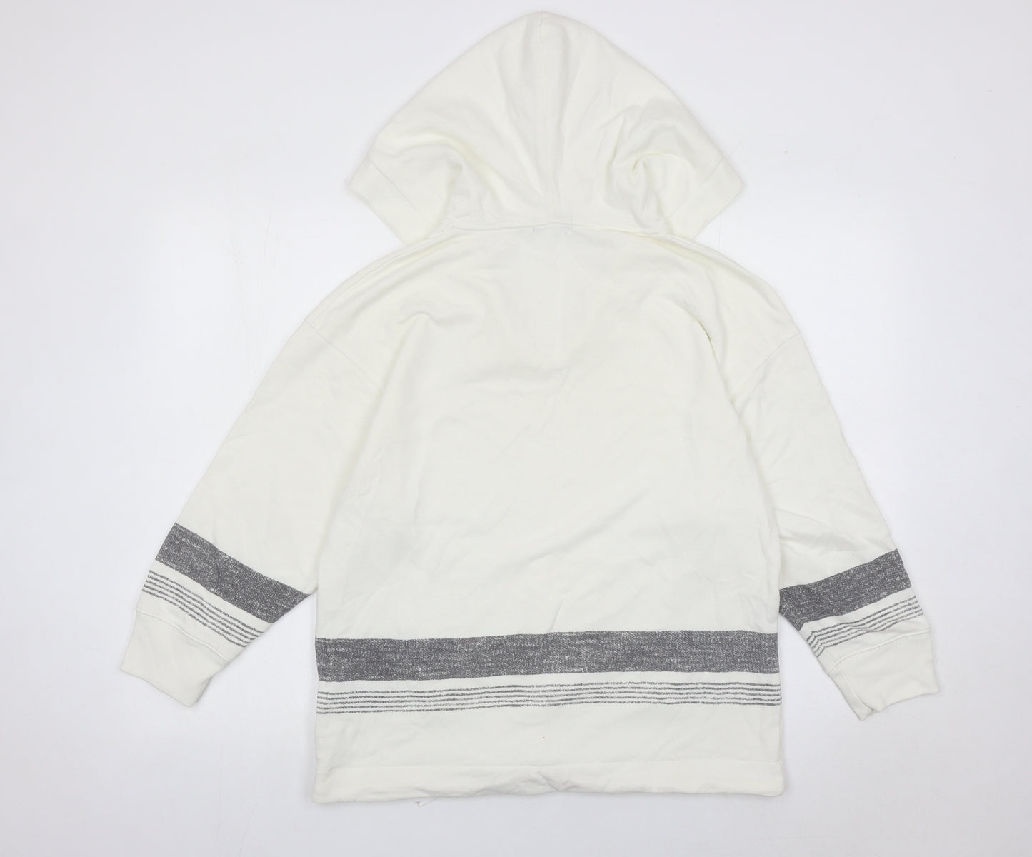 GAP Women Ivory Hoodie Pullover Medium Cotton Blend Hooded Sweatshirt