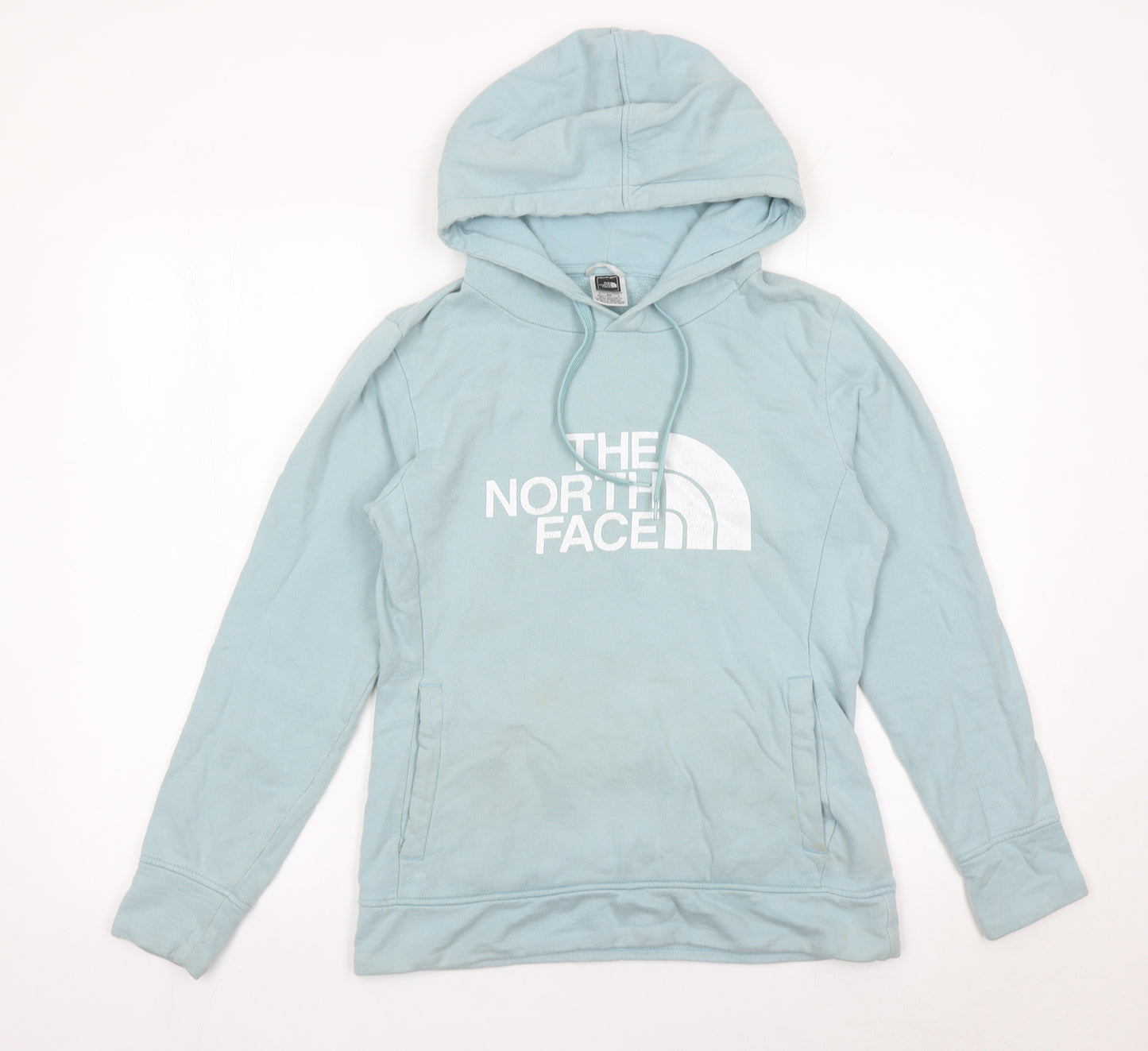 The North Face Womens Blue Small Pullover Hoodie Cotton Logo