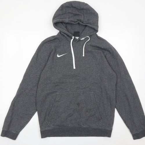 Nike Men’s Grey Pullover Hoodie Small Regular Fit Logo Sportswear