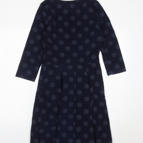 Next Women's Blue Polka Dot Fit & Flare Dress Size 10
