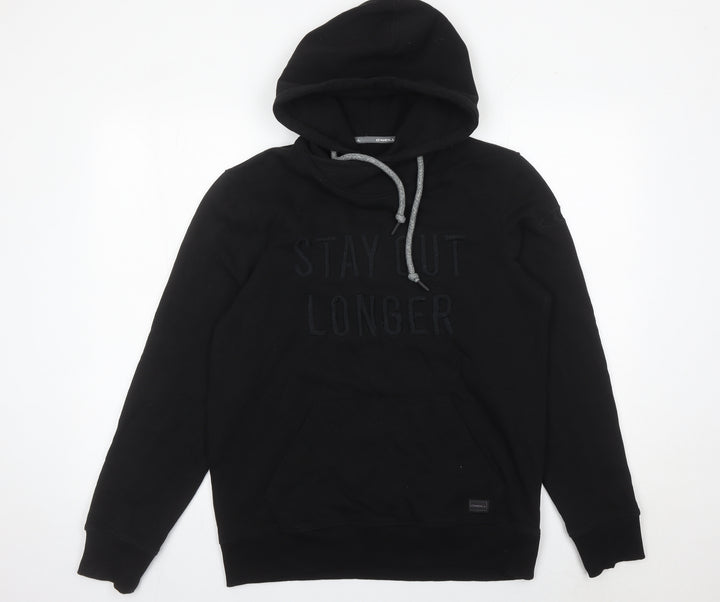 O'Neill Men's Black Pullover Hoodie Small Graphic Logo Outdoor