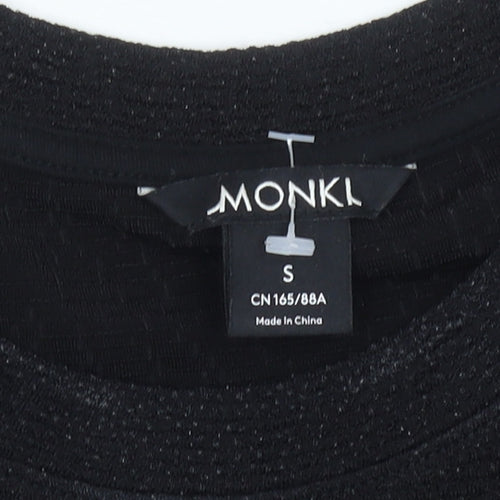 Monki Women’s Black Cropped Long Sleeve Slim Fit Top Size S