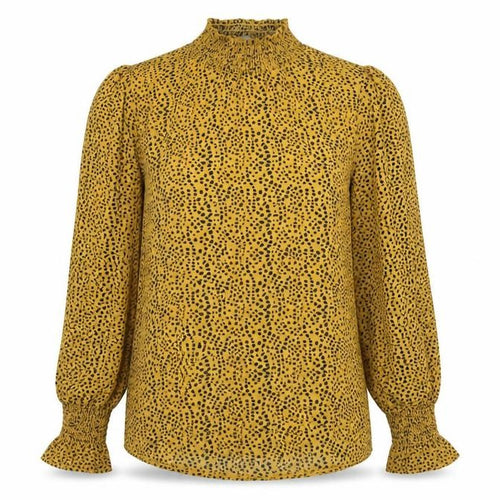 Stella Morgan Womens Yellow Animal Print Tunic Blouse Size 10