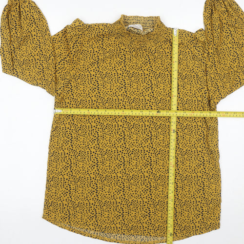 Stella Morgan Womens Yellow Animal Print Tunic Blouse Size 10