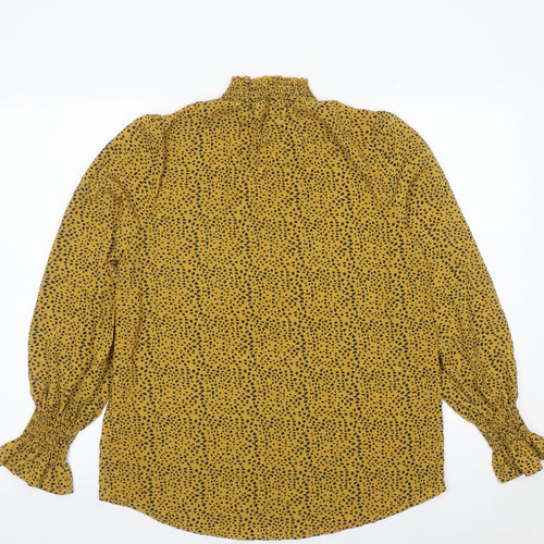 Stella Morgan Womens Yellow Animal Print Tunic Blouse Size 10