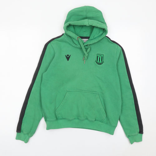 Macron Boys XS Green Pullover Hoodie Stoke City Football Logo