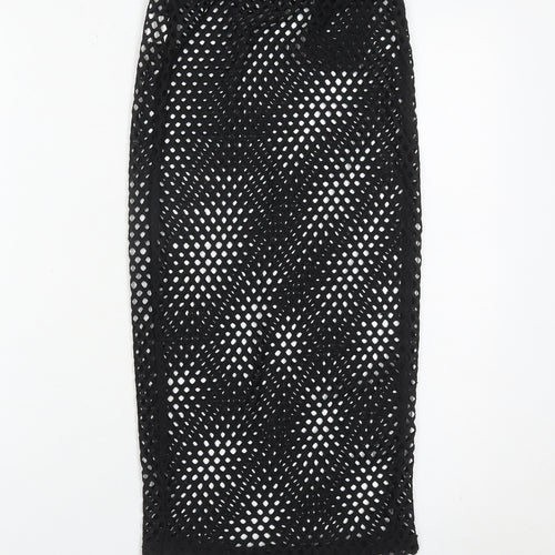 PrettyLittleThing Women’s Black Mesh Midi Pencil Skirt Size 8