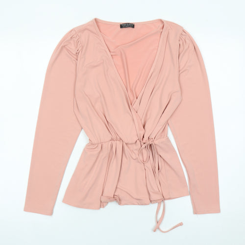 Pink Clove Women’s Pink Wrap Blouse UK 16 Long Sleeve V-Neck