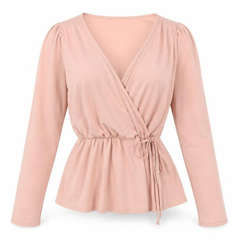 Pink Clove Women’s Pink Wrap Blouse UK 16 Long Sleeve V-Neck