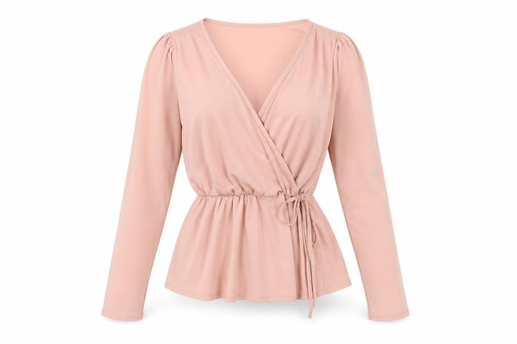 Pink Clove Women’s Pink Wrap Blouse UK 16 Long Sleeve V-Neck