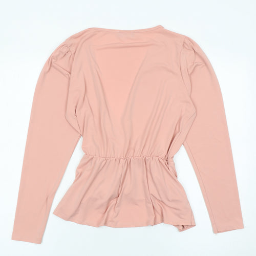Pink Clove Women’s Pink Wrap Blouse UK 16 Long Sleeve V-Neck