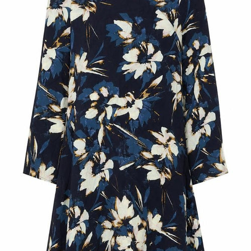 Wrap London Women’s Blue Floral Shift Dress UK 10 Knee Length