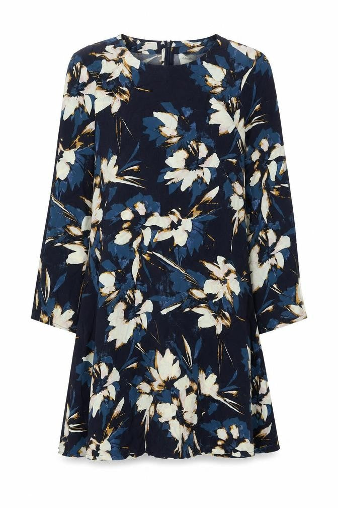 Wrap London Women’s Blue Floral Shift Dress UK 10 Knee Length