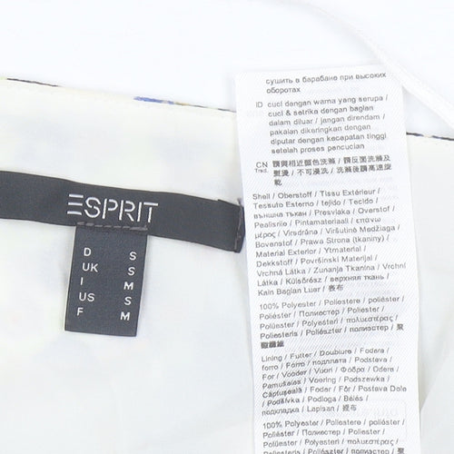 Esprit Womens Multicoloured Floral Chiffon Blouse S V-Neck Long Sleeve