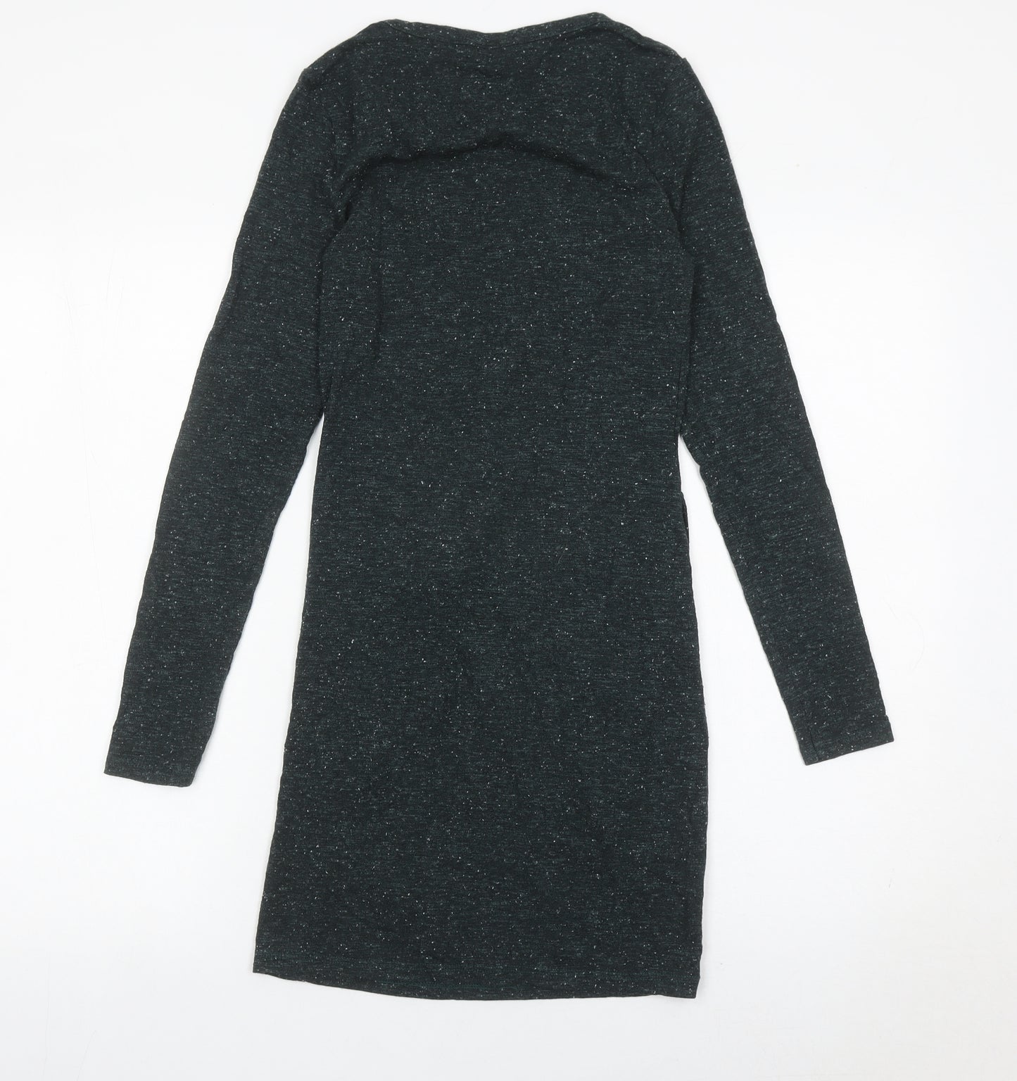Topshop Women Black Size 8 Bodycon Knot Dress Long Sleeve