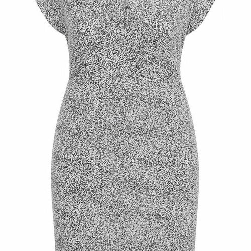 Garcia Womens Black White Sheath Dress Size L V-Neck Stretch Work