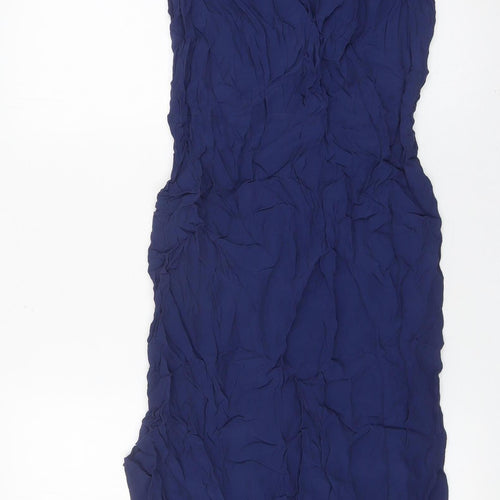 Warehouse Women’s Blue Sheath Sleeveless Knee Length Dress Size 12