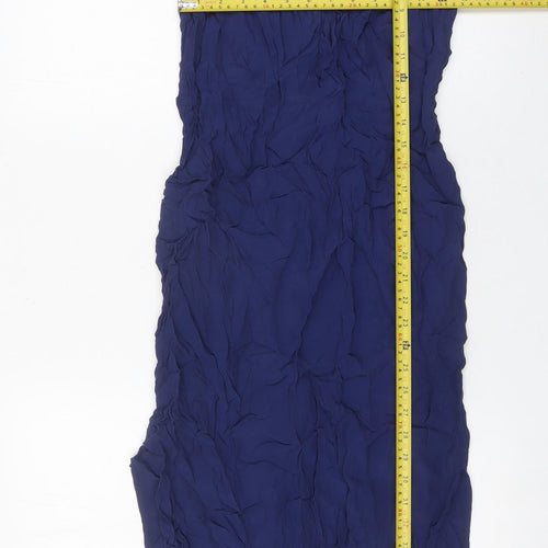 Warehouse Women’s Blue Sheath Sleeveless Knee Length Dress Size 12