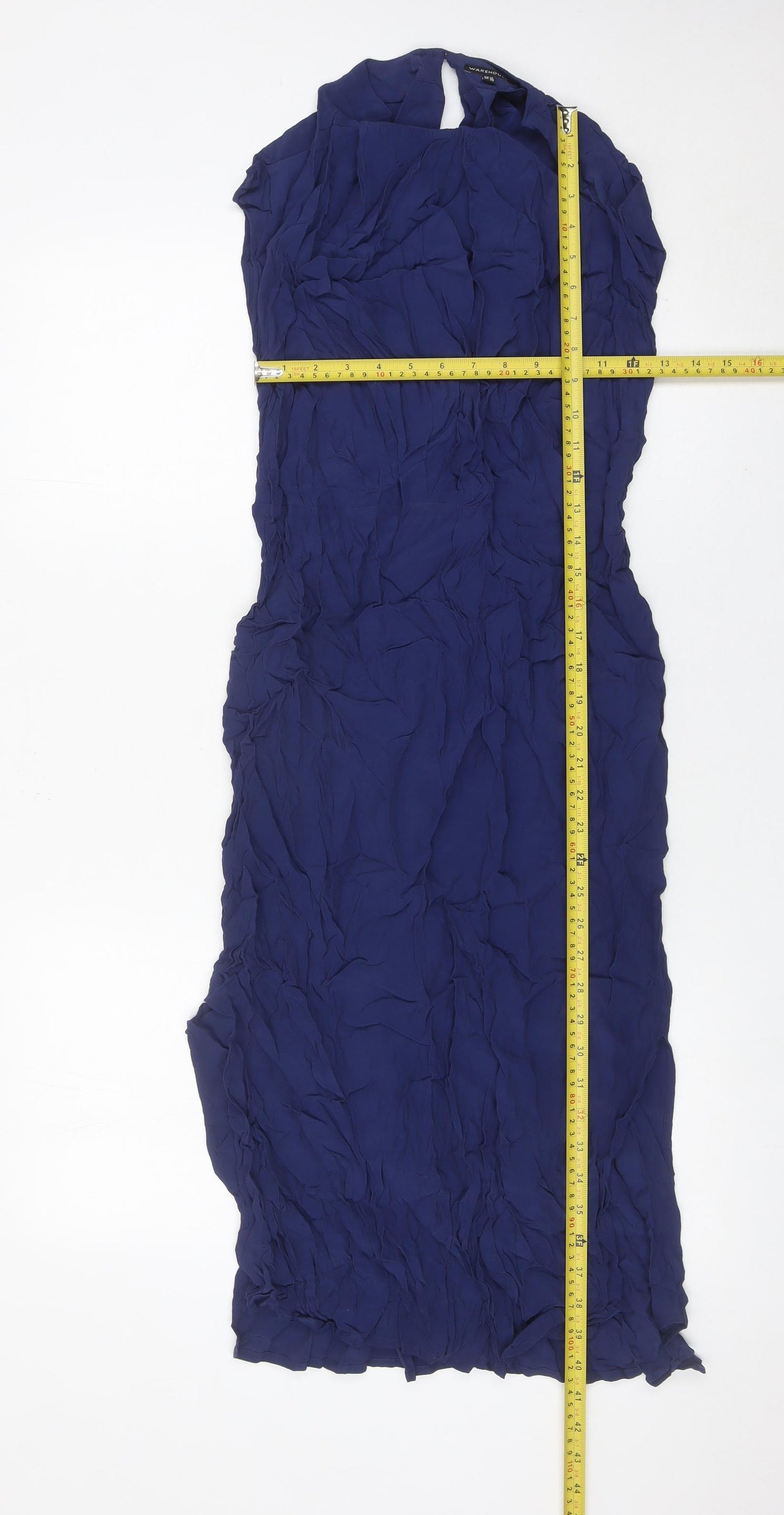 Warehouse Women’s Blue Sheath Sleeveless Knee Length Dress Size 12