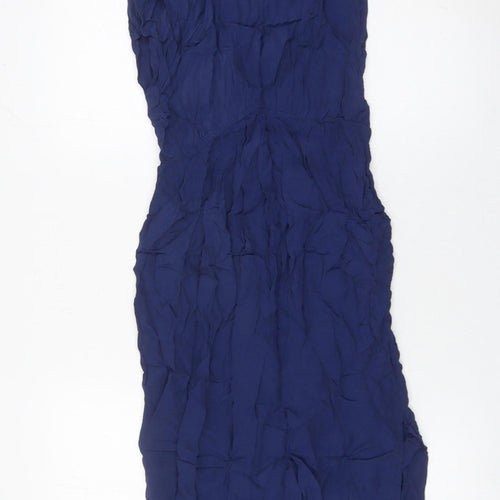 Warehouse Women’s Blue Sheath Sleeveless Knee Length Dress Size 12