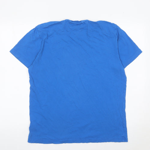 Tommy Hilfiger Men's Blue Graphic Print Cotton T-Shirt Size L