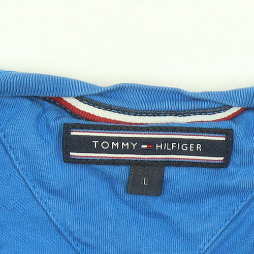 Tommy Hilfiger Men's Blue Graphic Print Cotton T-Shirt Size L