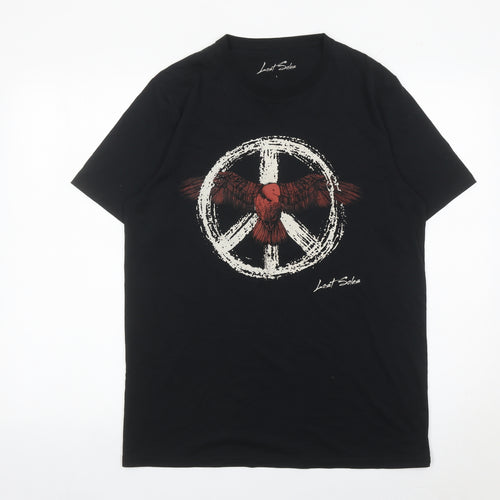 Lost Soles Men's Black L Crew Neck Graphic Print T-Shirt