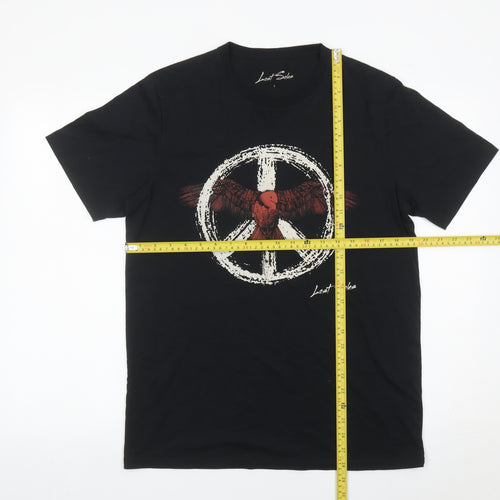 Lost Soles Men's Black L Crew Neck Graphic Print T-Shirt