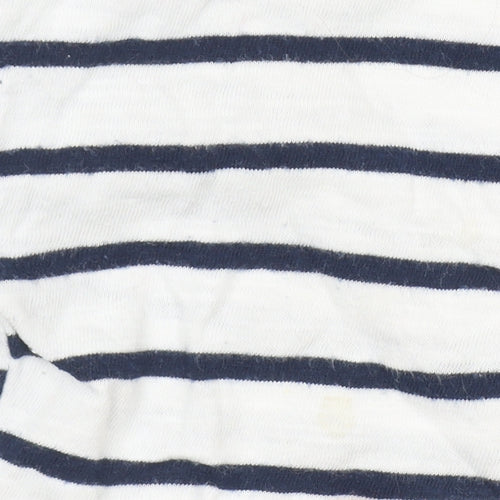 Crew Clothing Co. Women’s White Navy Stripe Cotton 3/4 Sleeve Top Size 14