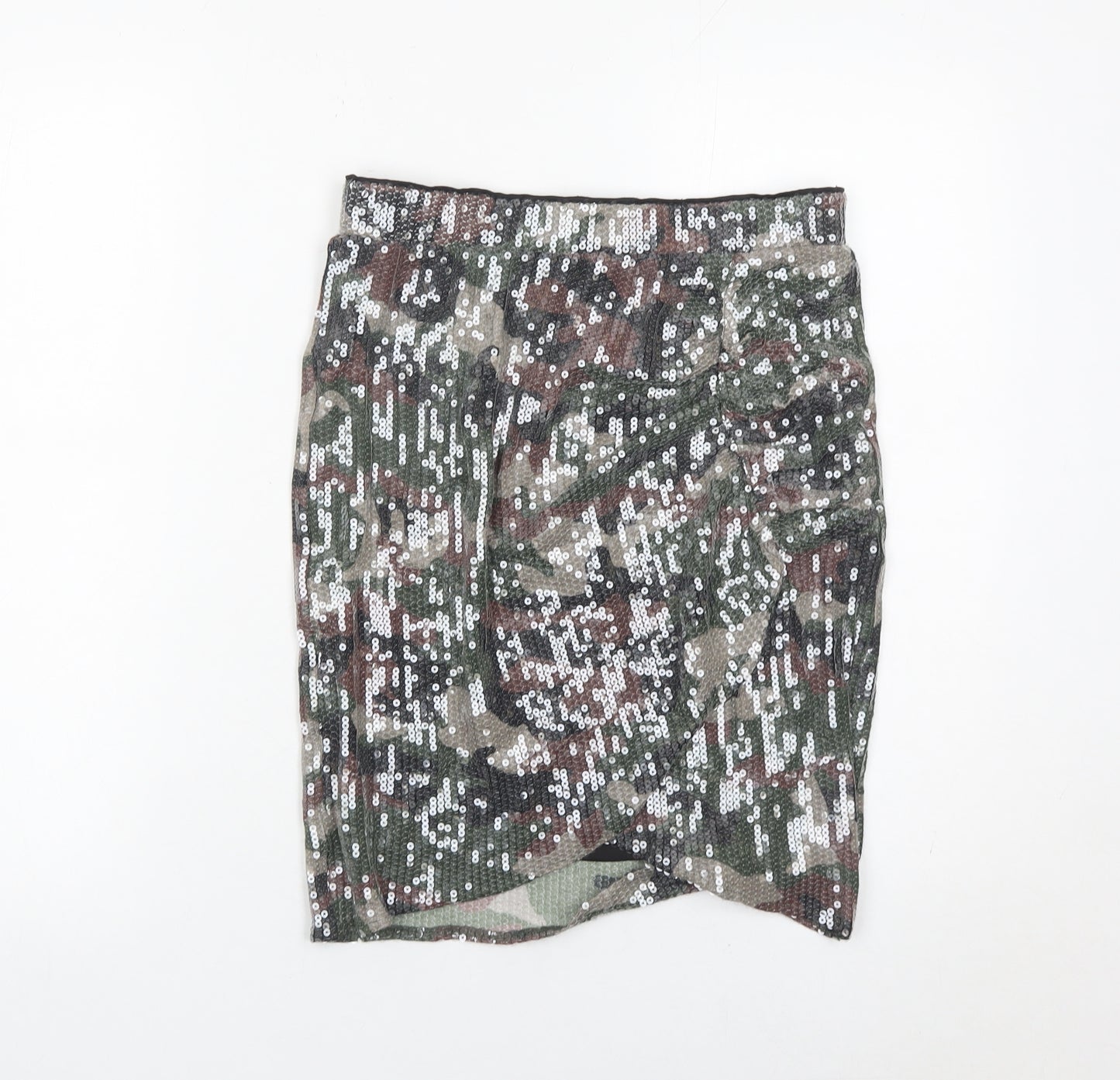 Hush Women’s Camouflage Sequin Pencil Skirt Size 10 Multicoloured Party