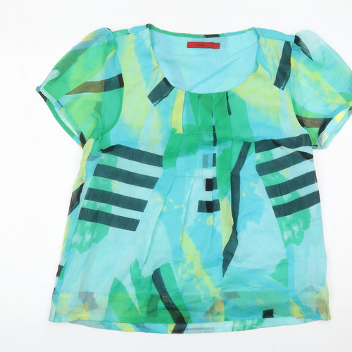 Fransa Women’s Multicoloured Geometric Chiffon Tunic Blouse L