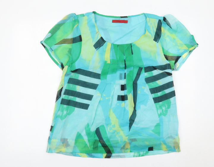 Fransa Women’s Multicoloured Geometric Chiffon Tunic Blouse L