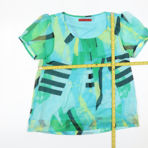 Fransa Women’s Multicoloured Geometric Chiffon Tunic Blouse L