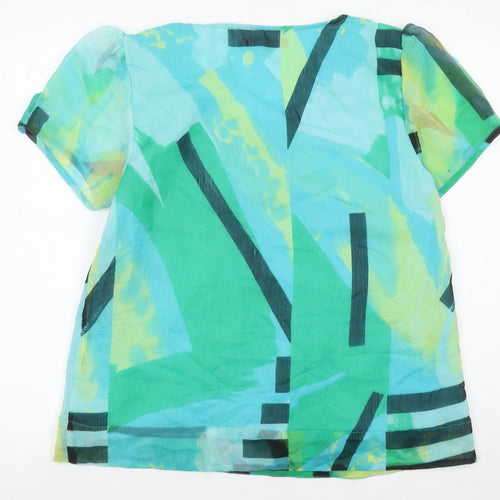 Fransa Women’s Multicoloured Geometric Chiffon Tunic Blouse L