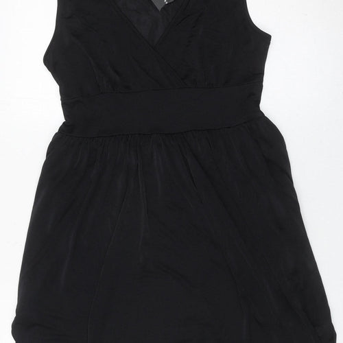 Soaked in Luxury Women’s Black Sleeveless V-Neck Wrap Dress Size S