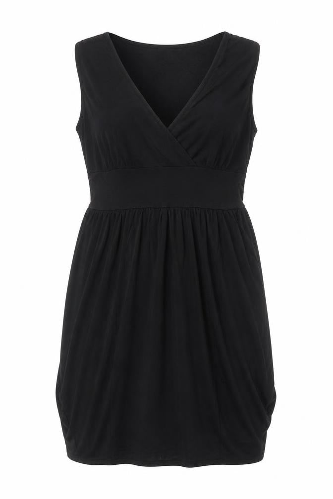 Soaked in Luxury Women’s Black Sleeveless V-Neck Wrap Dress Size S