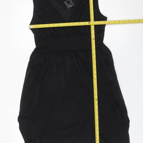 Soaked in Luxury Women’s Black Sleeveless V-Neck Wrap Dress Size S