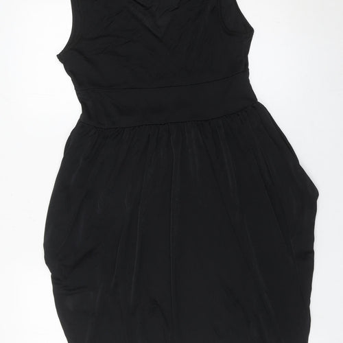 Soaked in Luxury Women’s Black Sleeveless V-Neck Wrap Dress Size S
