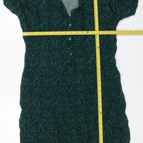 Marks and Spencer Womens Green Size 10 Shift Dress Long Sleeve