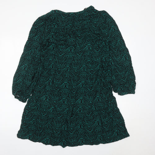 Marks and Spencer Womens Green Size 10 Shift Dress Long Sleeve