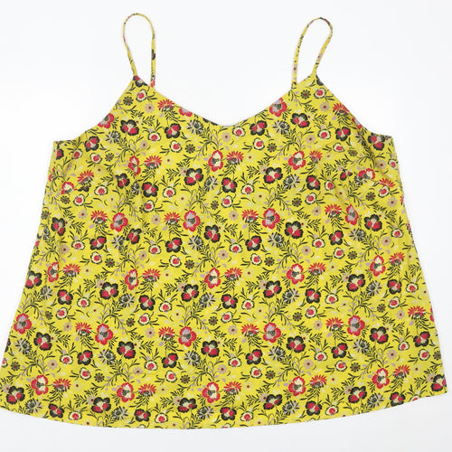 JD Williams Women’s Yellow Floral Viscose Camisole Top Size 24